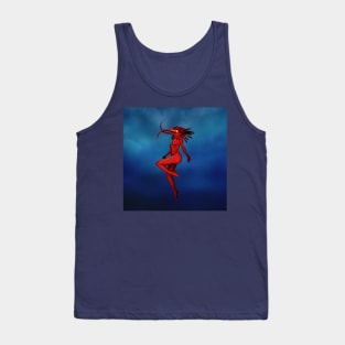 My Walking In My Shoes Girl 11 -blue background- Tank Top